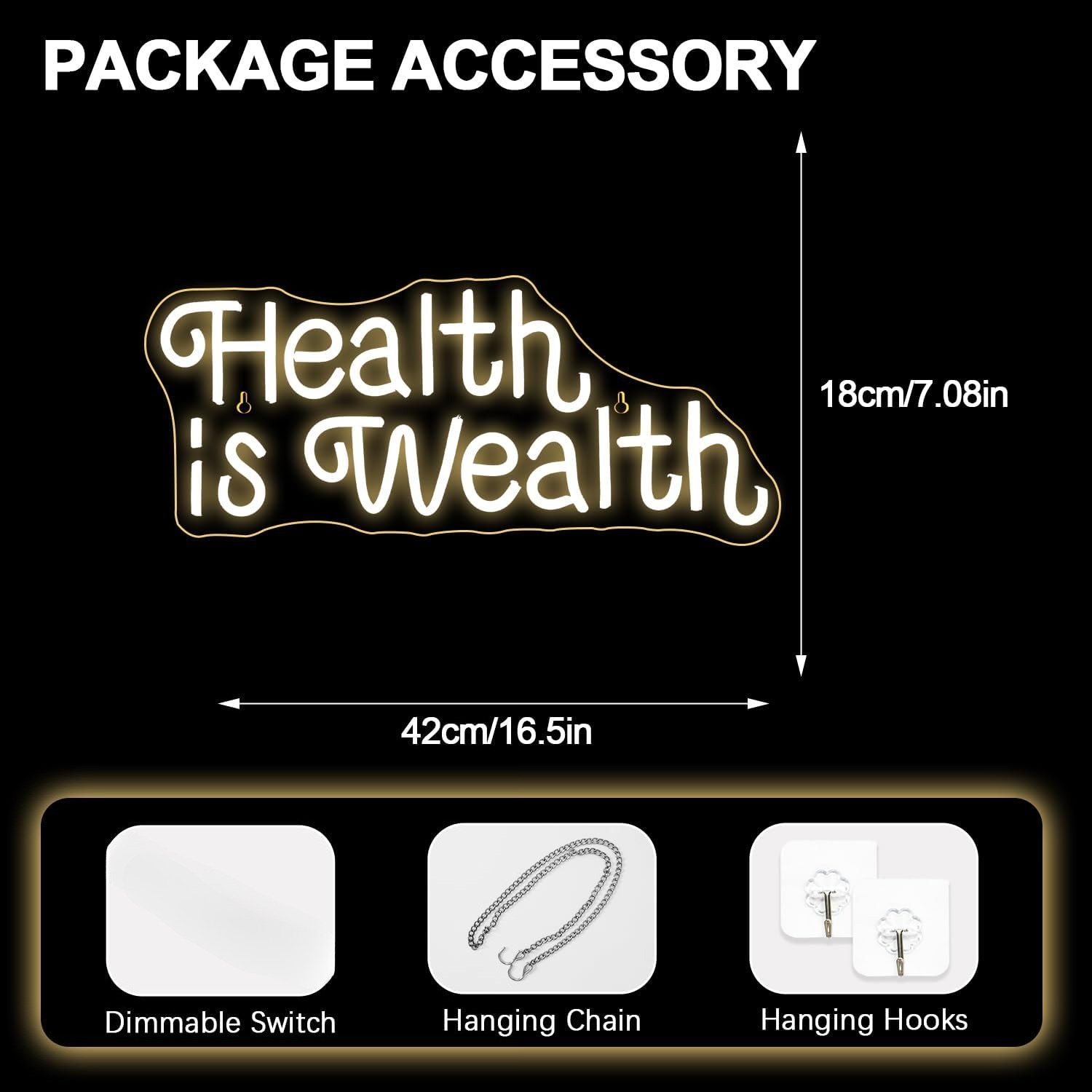Health is Wealth Neon Sign USB - огляд і ціна Health Wellness Yoga