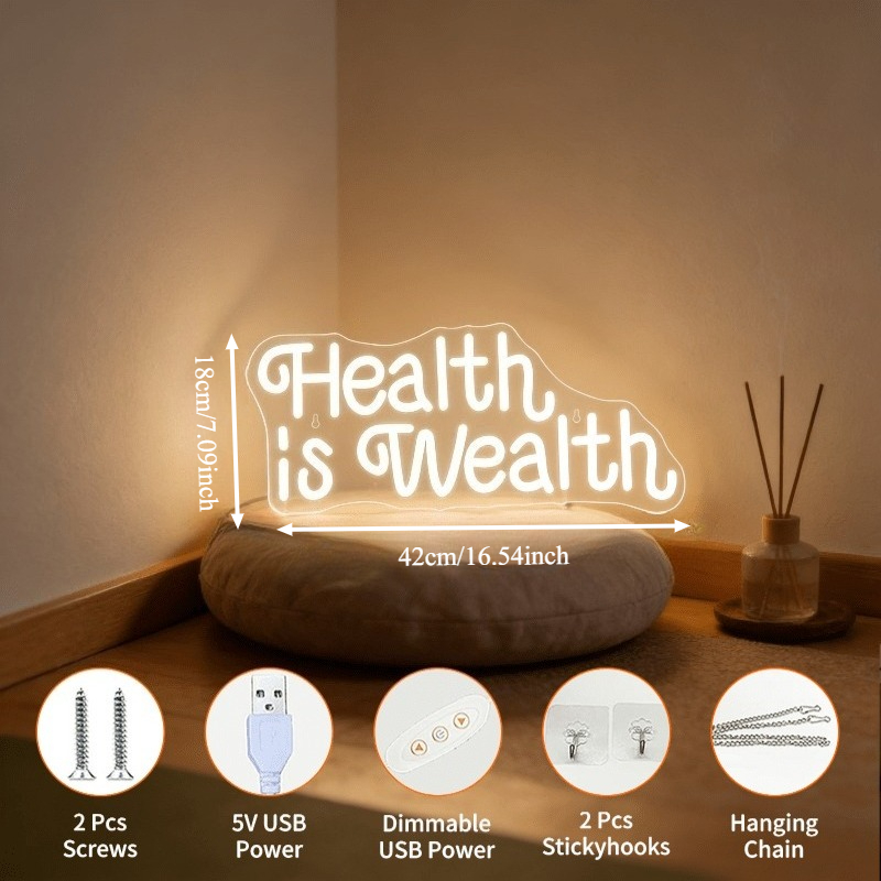Health is Wealth Neon Sign LED - огляд і ціна Health Wellness Yoga